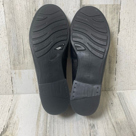 Brioso Frisco Lizard Embossed Leather Loafers Black size 8 Comfort Studded - Picture 7 of 7